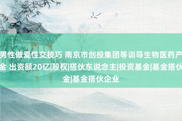 男性做爱性交技巧 南京市创投集团等训导生物医药产投基金 出资额20亿|股权|搭伙东说念主|投资基金|基金搭伙企业