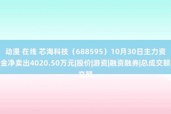 动漫 在线 芯海科技（688595）10月30日主力资金净卖出4020.50万元|股价|游资|融资融券|总成交额