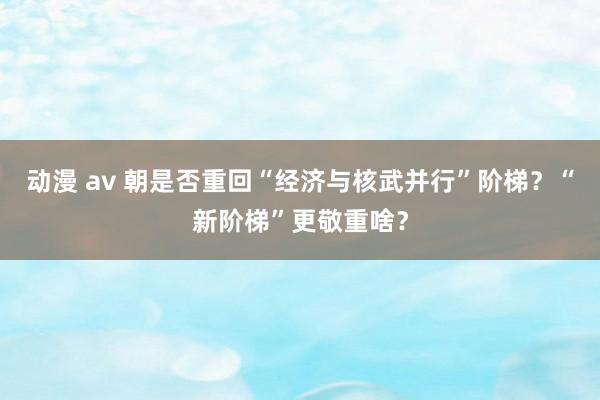 动漫 av 朝是否重回“经济与核武并行”阶梯？“新阶梯”更敬重啥？